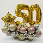 Mini Bouquet cumpleaños Dorado y Oro Rosa